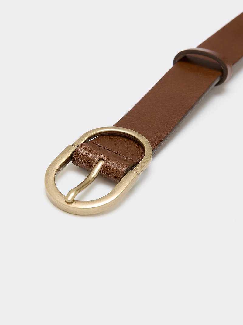 Ceinture en Cuir avec Boucle Ovale