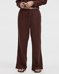 Wide-Leg High-Rise Linen Blend Pant
