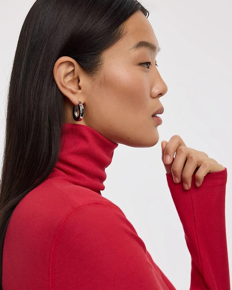 Long-Sleeve Turtleneck Top