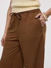 Pantalon court en tricot piqué à jambe large