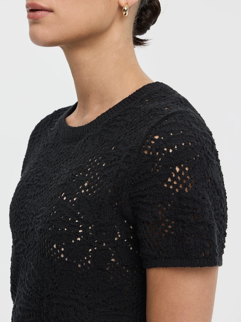 Pull à manches très courtes et col rond