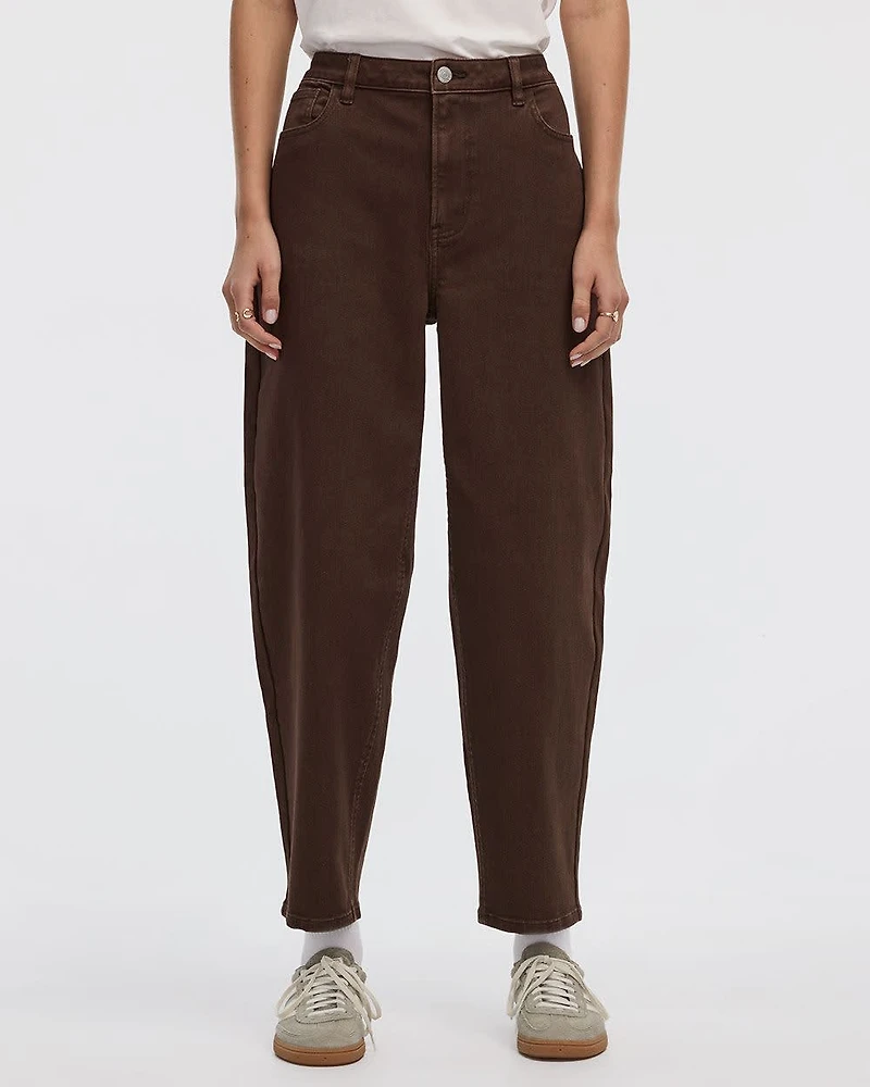 Pantalon taille haute à jambe ballon