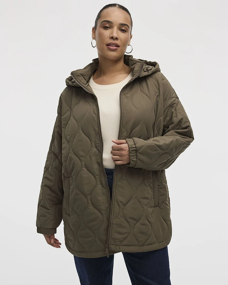 Quilted Jacket with Removable Hood
