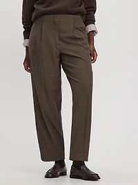 Houndstooth Mid-Rise Barrel Pants - The Timeless Curvy Fit
