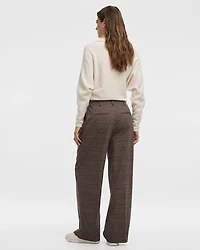 Wide-Leg High-Rise Plaid Pants
