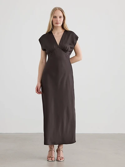 V-Neck Empire Maxi Dress