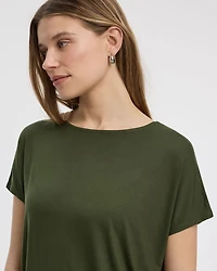 T-shirt à manches courtes dolman et col bateau