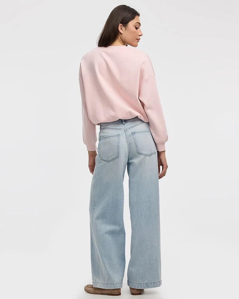 Fleece Sweatshirt with Bubble Hem