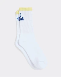 Ribbed Socks with Quote at Hem