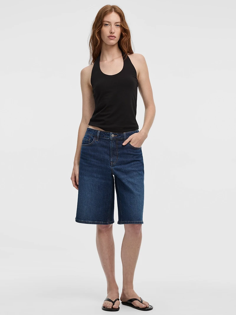 Bermuda en jean à taille mi-haute