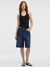 Bermuda en jean à taille mi-haute