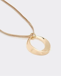 Stone Pendant on Short Cord Necklace