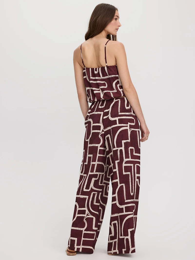 Wide-Leg High-Rise Pull-On Pant