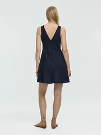 Sleeveless V-Neck Mini Dress with Seashell