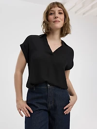Extended-Sleeve Blouse with Johnny Collar - R Essentials