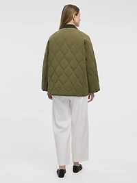 Quilted Jacket with Corduroy Collar