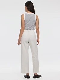Linen-Blend Straight-Leg High-Rise Pant - Curvy Fit