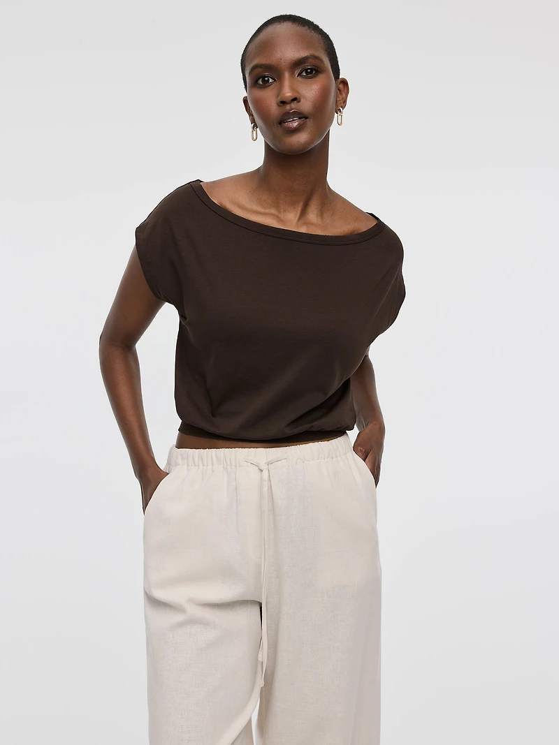 Short-Sleeve Off-the-Shoulder Top