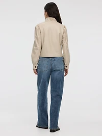 Manteau court en faux cuir