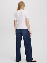 Long-Sleeve Crew-Neck Ribbed T-Shirt - R Essentials