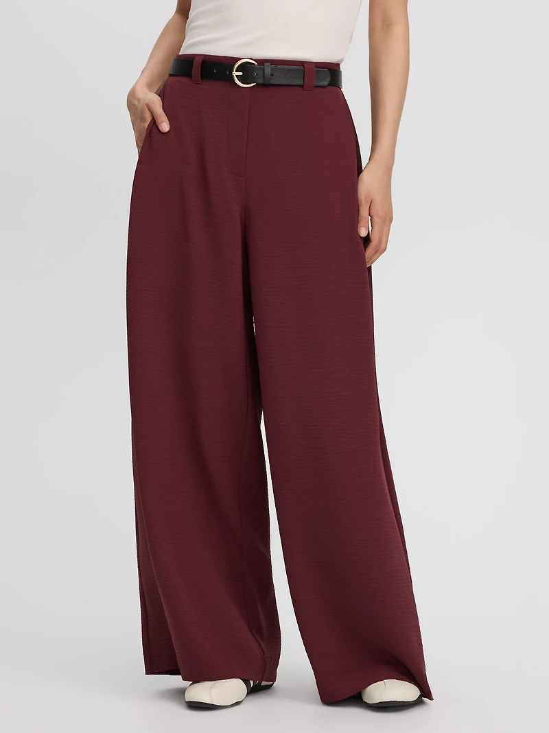 Pantalon à jambe large et taille haute