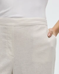 Cropped Wide-Leg Linen-Blend Pant - Petite