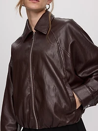 Manteau ample en faux cuir