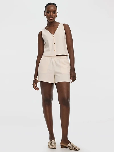 Short en tricot texturé