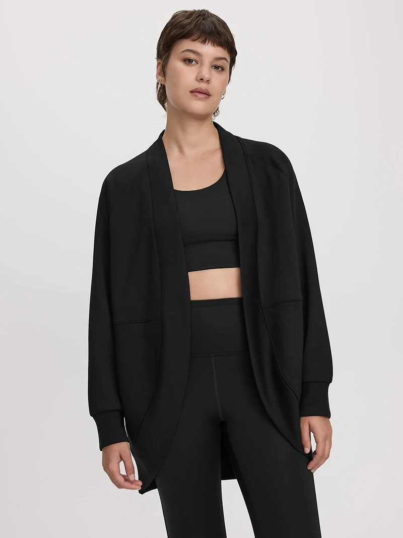 Long-Sleeve Open Cardigan with Pockets - HYLUX Hyba