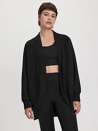 Long-Sleeve Open Cardigan with Pockets - HYLUX Hyba