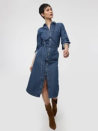 Midi Shirt Denim Dress