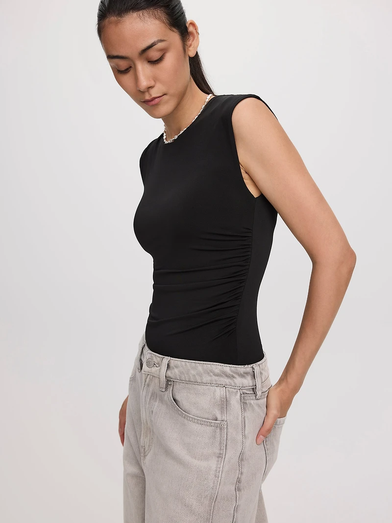 Sleeveless Crew-Neck Bodysuit