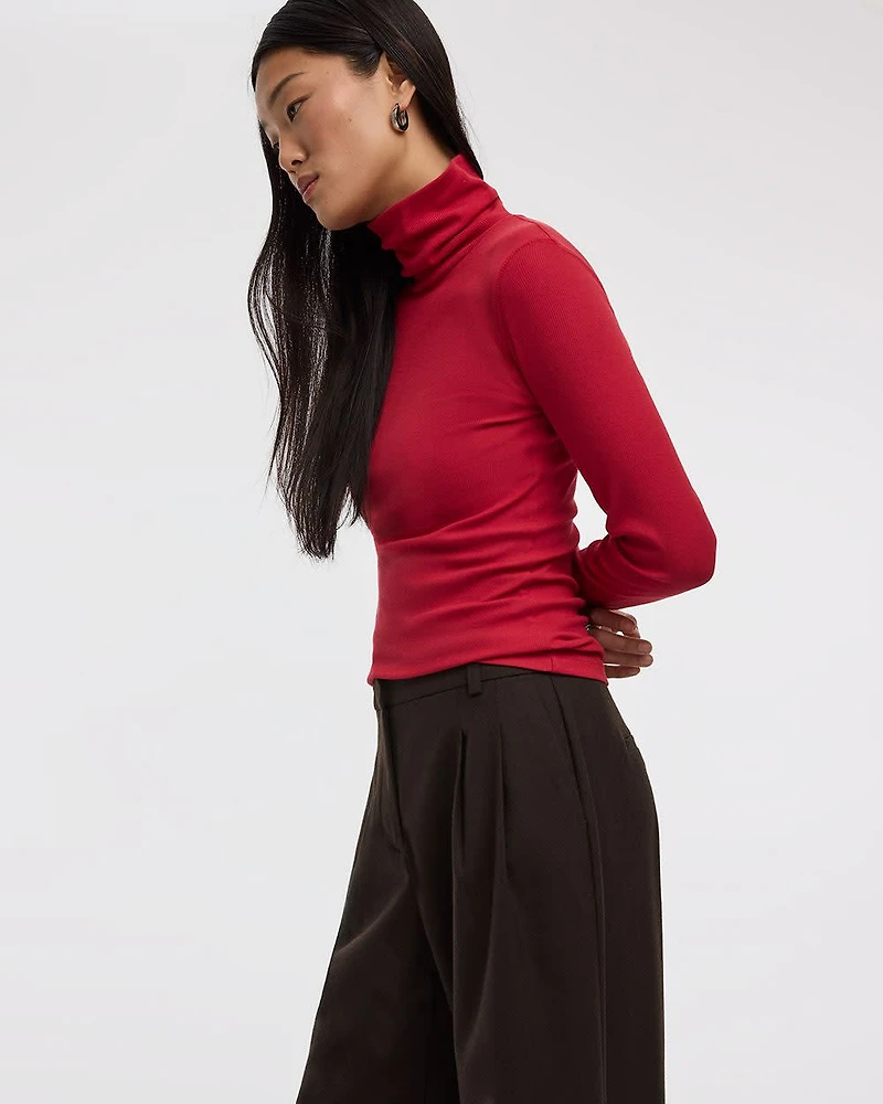 Long-Sleeve Turtleneck Top