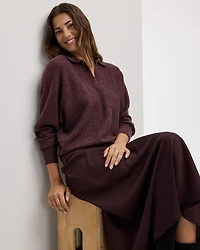 Long-Sleeve Sweater with Johnny Collar