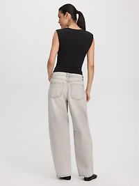 Jean taille mi-haute à jambe ballon