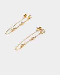 Chain Earrings with Rhinestones