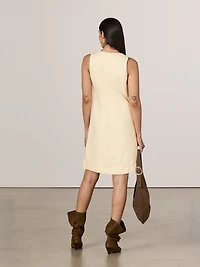 Sleeveless Buttoned-Down Mini Dress