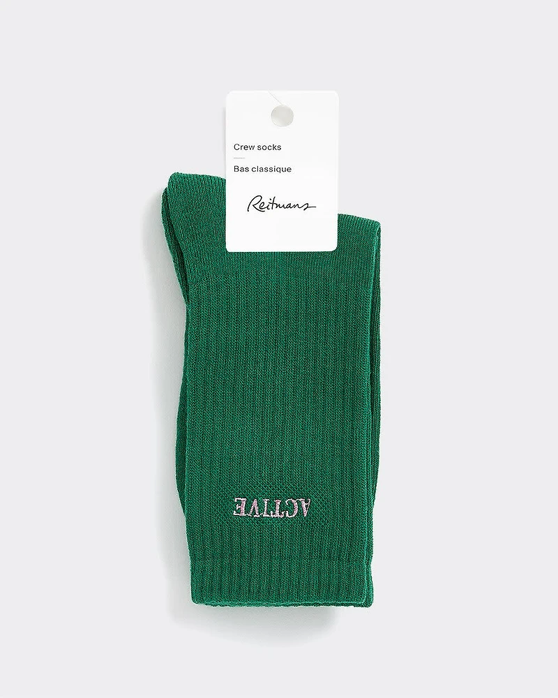 Ribbed Socks with Word at Hem