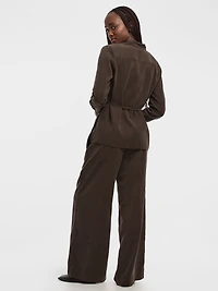 Long-Sleeve Shirt with Self-Tie Sash