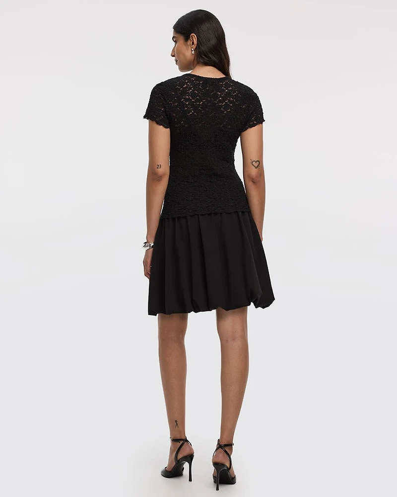 Short-Sleeve Lace Top