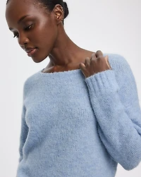 Striped Long-Sleeve Boat-Neck Sweater