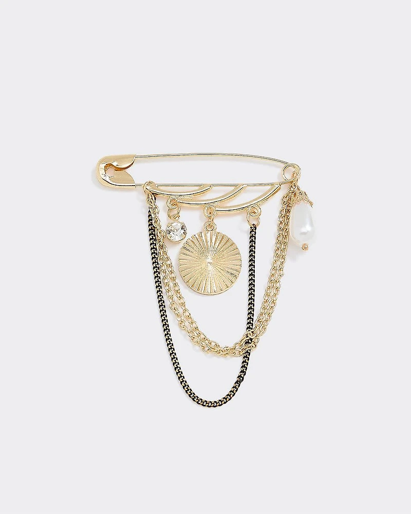 Broche avec pendentifs divers