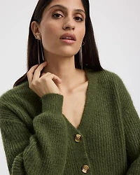 Long-Sleeve V-Neck Loose Cardigan