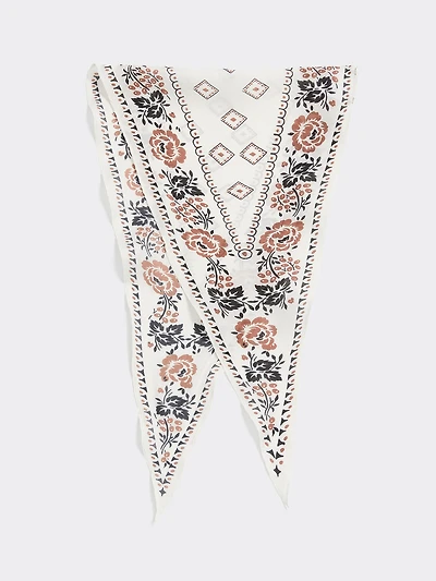 Diamond-Shaped Scarf with Print