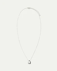 Long Necklace with Metal Stone Pendant