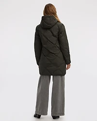 Manteau long à capuchon matelassé