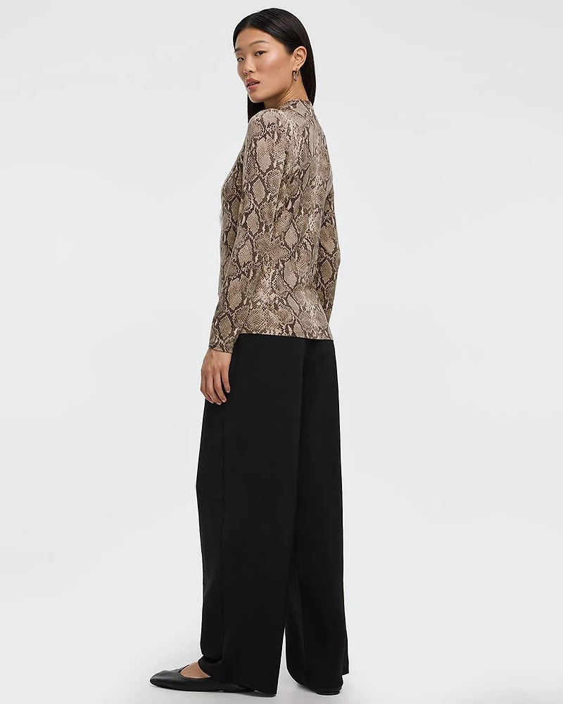 Long-Sleeve Mock-Neck Top