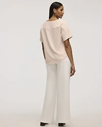 Short-Sleeve Crew-Neck T-Shirt Blouse