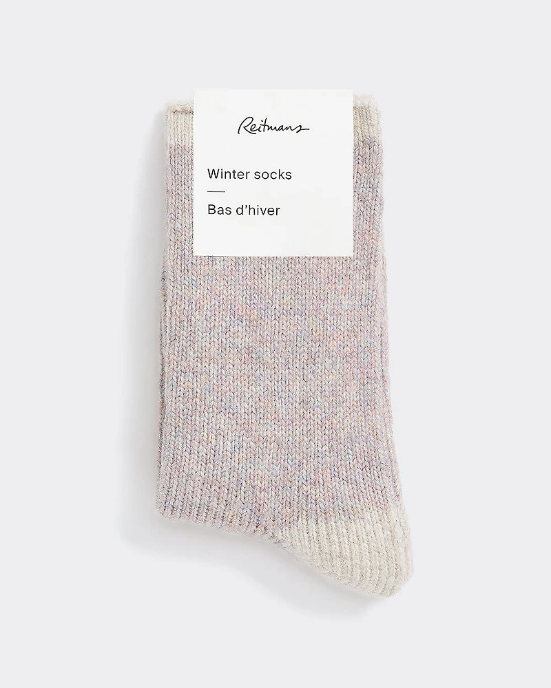 Winter Socks with Coloured Hem