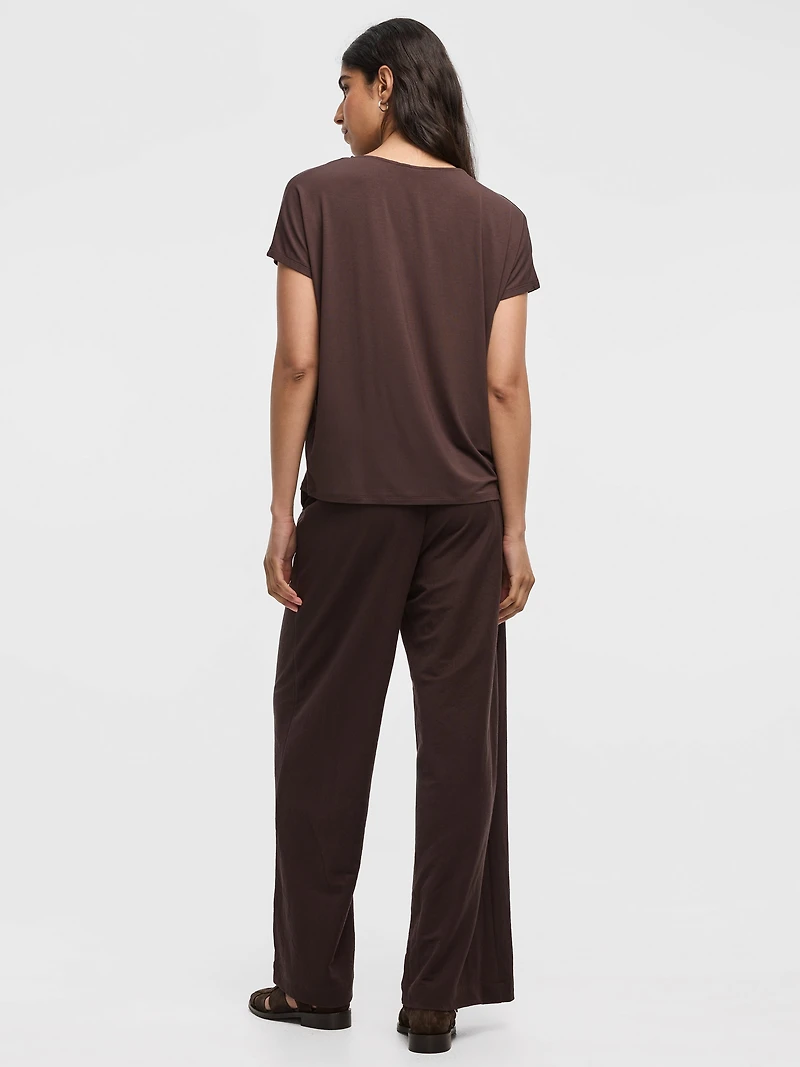 Short-Dolman-Sleeve Boat-Neck T-Shirt